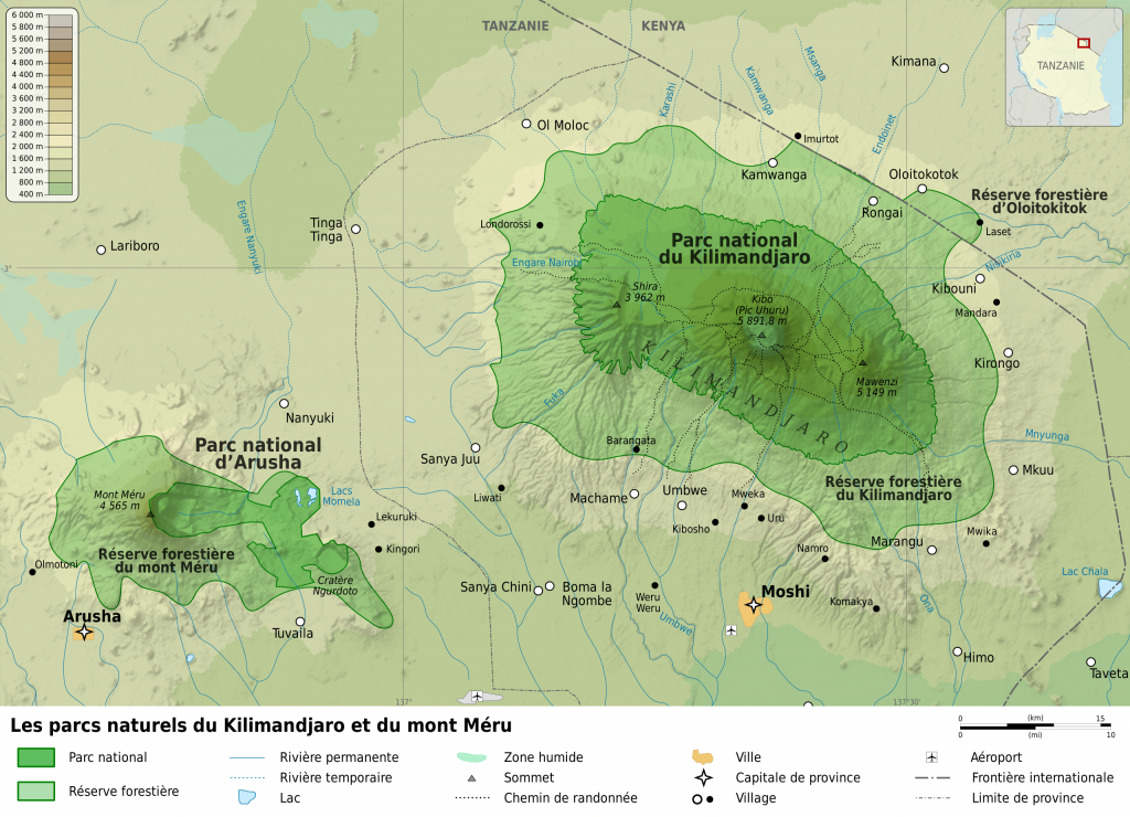 Mount Kilimanjaro Map, Google, Satellite, 3D And All Kilimanjaro Route Maps