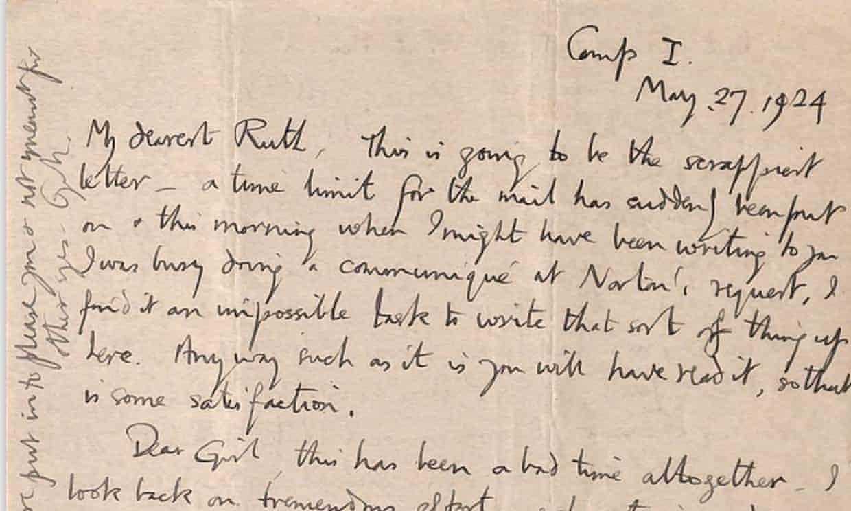 George Mallory's letter