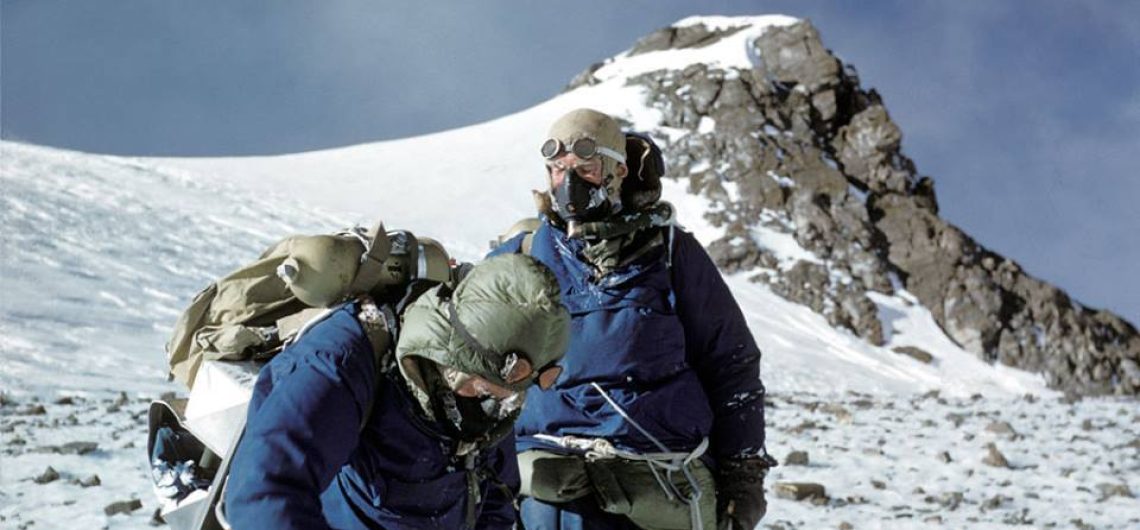 Charles Evans and Tom Bourdillon returned to Camp VIII on the South Col exhausted after their summit push on Mt. Everest